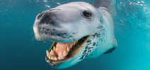 NG photographer Paul Nicklen and the leopard seal Photo